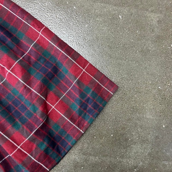 Vintage 80s Wool Women's 30" Waist Red Green Plaid Cottagecore A Line Midi Skirt - Picture 2 of 4